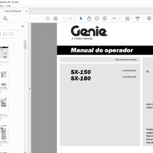 Download Genie SX-150 SX-180 Manual do operador 1262336PB PDF