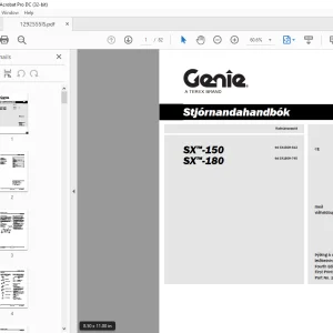Genie SX-150 SX-180 Stjórnandahandbók 1292555ISGT - PDF DOWNLOAD