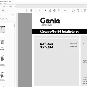 Genie SX-150 SX-180 Üzemeltetői kézikönyv 1292555HUGT - PDF DOWNLOAD