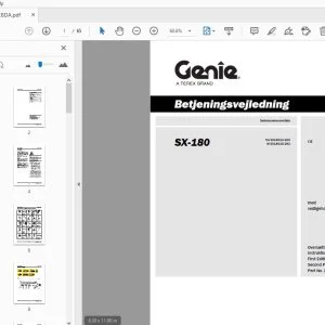 Download Genie SX-180 Betjeningsvejledning 217928DA PDF
