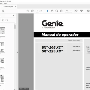Genie SX™-105 XC™ SX™-125 XC™ Manual do operador 1275466PBGT - PDF