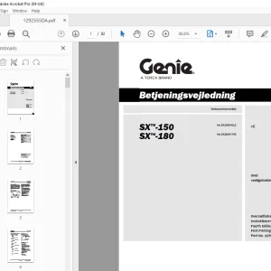 Genie SX™-150 SX™-180 Betjeningsvejledning 1292555DA PDF