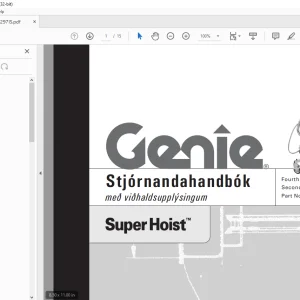 Genie Super Hoist Stjórnandahandbók 82297 - PDF DOWNLOAD