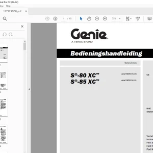 Genie S®-80 XC™ S®-85 XC™ Bedieningshandleiding 1279298 - PDF DOWNLOAD