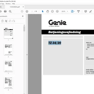 Genie TZ-34/20 Betjeningsvejledning 133554DA - PDF DOWNLOAD 