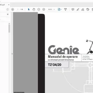 Genie TZ-34/20 cu informaţii privind întreţinerea Manualul de operare 97780RO - PDF