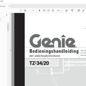 Genie TZ-34/20 Bedieningshandleiding 43645DU - PDF DOWNLOAD