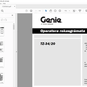 Genie TZ-34/20 Operatora rokasgrāmata 133554LV - PDF