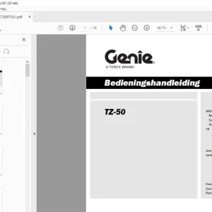 Genie TZ-50 Bedieningshandleiding 1272897DU - PDF DOWNLOAD