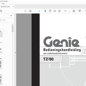 Genie TZ-50 Bedieningshandleiding 82900DU -  PDF DOWNLOAD