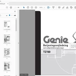 Download Genie TZ-50 Betjeningsvejledning 114164DA PDF