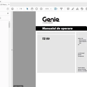 Genie TZ-50 Manualul de operare 1272897RO - PDF DOWNLOAD
