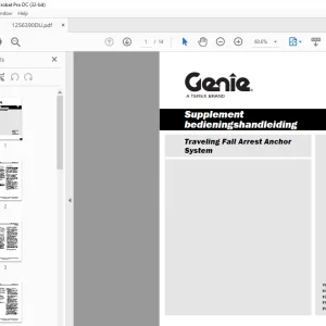 Genie Traveling Fall Arrest Anchor System Supplement bedieningshandleiding PDF
