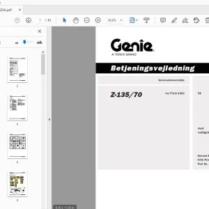 Genie Z-135/70 Betjeningsvejledning 114475DA  - PDF DOWNLOAD
