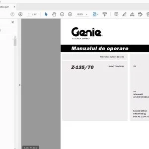 Genie Z-135/70 Manualul de operare 114475RO - PDF DOWNLOAD