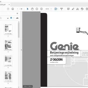 Genie Z-30/20N Betjeningsvejledning  82282DA - PDF DOWNLOAD