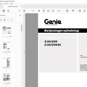 Genie Z-30/20N Z-30/20N RJ Betjeningsvejledning 1258813DA PDF
