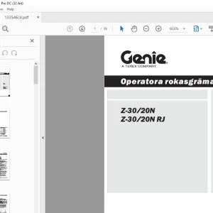 Genie Z-30 20N Z-30/20N RJ Operatora rokasgrāmata 133546LV - PDF DOWNLOAD