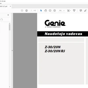 Genie Z-30 /20N Z-30/20NRJ Naudotojo vadovas 1258813LT - PDF DOWNLOAD