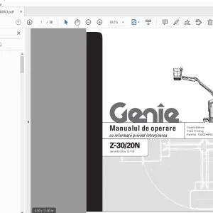 Genie Z-30/20N cu informaţii privind întreţinerea Manualul de operare 1000046RO - PDF