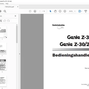 Genie Z-30/20 Genie Z-30/20 HD Bedieningshandleiding 19052DU - PDF DOWNLOAD