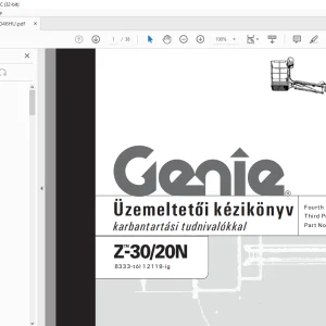 Genie Z-30/20N Üzemeltetői kézikönyv 1000046HU - PDF DOWNLOAD