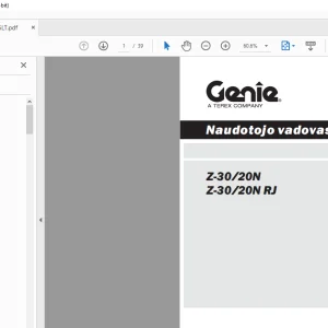 Genie Z-30/20N Z-30/20N RJ Naudotojo vadovas 133546LT - PDF DOWNLOAD