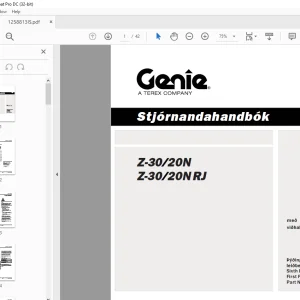 Genie Z-30/20N Z-30/20NRJ Stjórnandahandbók 1258813IS PDF
