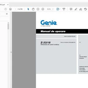 Genie Z-33/18 Alimentare de curent continuu Manual de operare 1257143RO - PDF