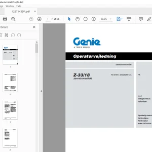 Genie Z-33/18 Betjeningsvejledning 1257143DA - PDF DOWNLOAD