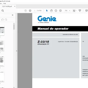 Genie Z-33/18 Alimentação CC Manual do Operador 1257143PB - PDF DOWNLOAD