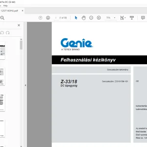 Genie Z-33/18 DC tápegység Felhasználói kézikönyv - PDF DOWNLOAD