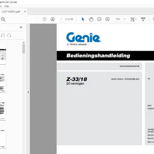 Genie Z-33/18 DC-vermogen Bedieningshandleiding 1257143DU -  PDF DOWNLOAD