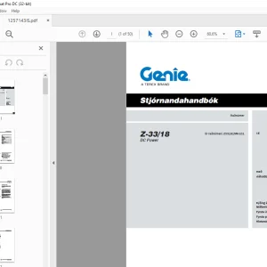 Genie Z-33/18 Stjórnandahandbók 1257143IS - PDF DOWNLOAD