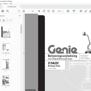Genie Z-34/22 Bi-Energy Power Betjeningsvejledning 82598DA PDF