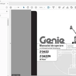 Genie Z-34/22 Z-34/22N DC Power cu informaţii privind întreţinerea Manualul de operare - PDF