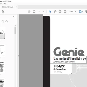 Genie Z-34/22  BI-Energy Power Üzemeltetői kézikönyv 1000049HU PDF