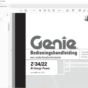 Genie Z-34/22 Bi-Energy Power Bedieningshandleiding 1000049DU - PDF DOWNLOAD