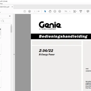 Genie Z-34/22 Bi-Energy Power  Bedieningshandleiding 1258816DU  - PDF DOWNLOAD