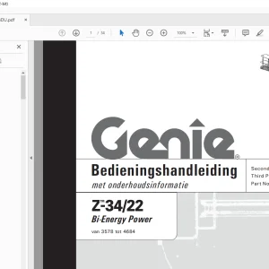Genie Z-34/22 Bi-Energy Power Bedieningshandleiding 82598DU - PDF DOWNLOAD
