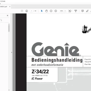Genie Z-34/22 IC Power Bedieningshandleiding 1000048DU -  PDF DOWNLOAD