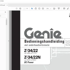 Genie Z-34/22 Z-34/22N Bedieningshandleiding 1000047DU - PDF DOWNLOAD