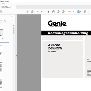 Genie Z-34/22 Z-34/22N DC Power Bedieningshandleiding 133547DU - PDF
