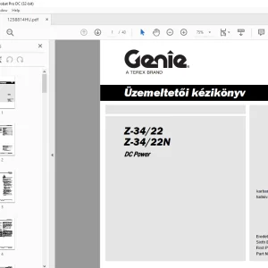 Genie Z-34/22 Z-34/22N DC Power Üzemeltetői kézikönyv 1258814HU - PDF DOWNLOAD