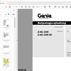 Genie Z-40/23N Z-40/23N RJ Betjeningsvejledning 114304DA - PDF DOWNLOAD