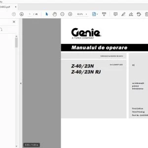 Genie Z-40/23N Z-40/23N RJ Manualul de operare 114304RO - PDF DOWNLOAD