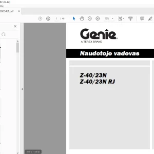 Genie Z-40/23N Z-40/23N RJ Naudotojo vadovas 1258834LT - PDF DOWNLOAD