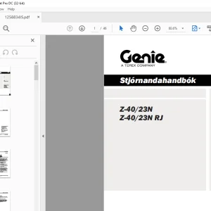 Genie Z-4023N Z-4023N RJ Stjórnandahandbók 1258834IS - PDF DOWNLOAD