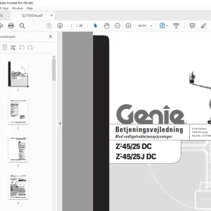 Genie Z-45/25 DC Z-45/25J DC Betjeningsvejledning 52700DA PDF