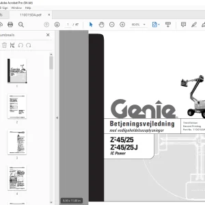 Genie Z-45/25 Z-45/25J Betjeningsvejledning 110015DA PDF